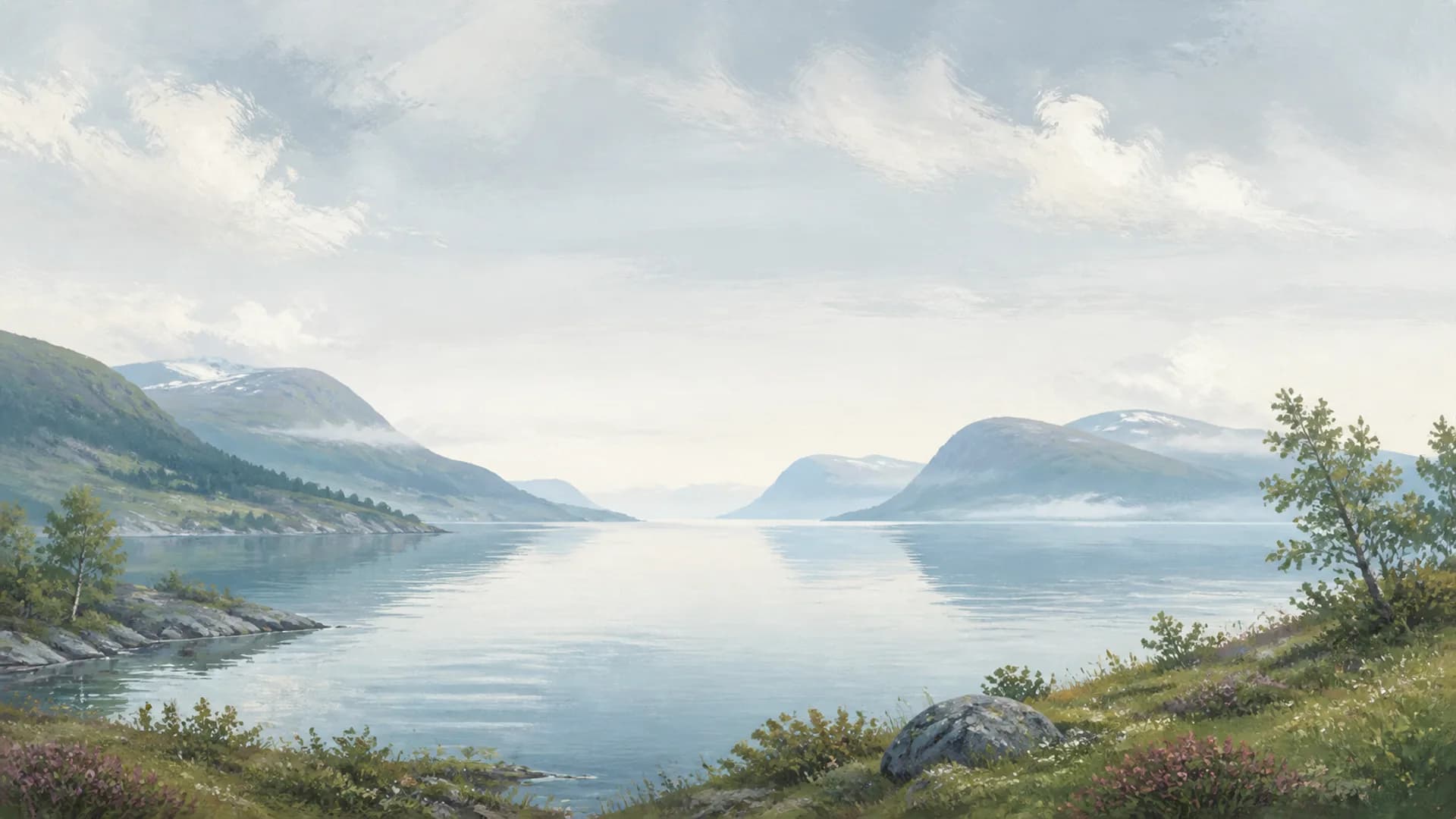 Malt norsk fjordlandskap